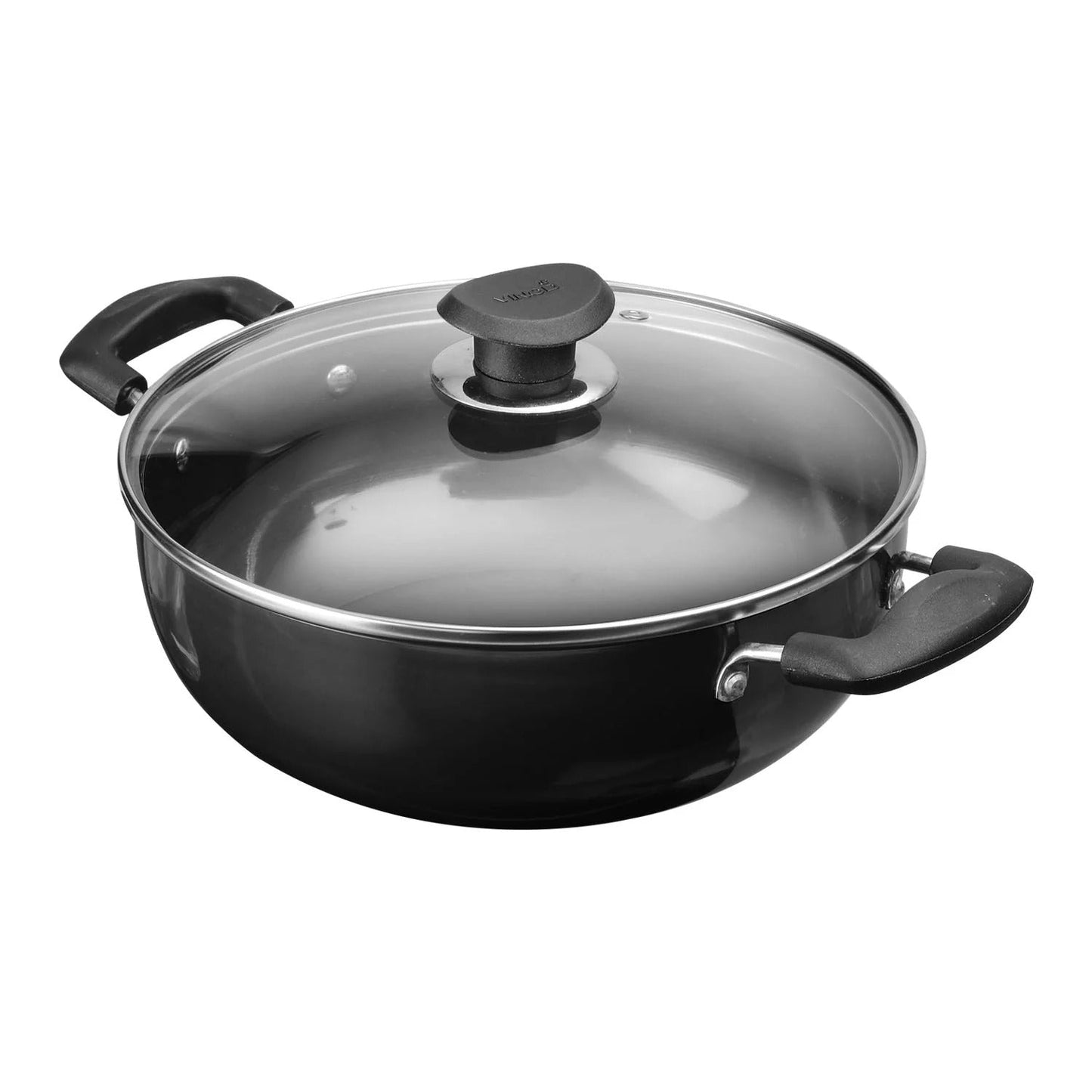 Vinod Hard Anodised Deep Kadai with Glass Lid Induction Friendly
