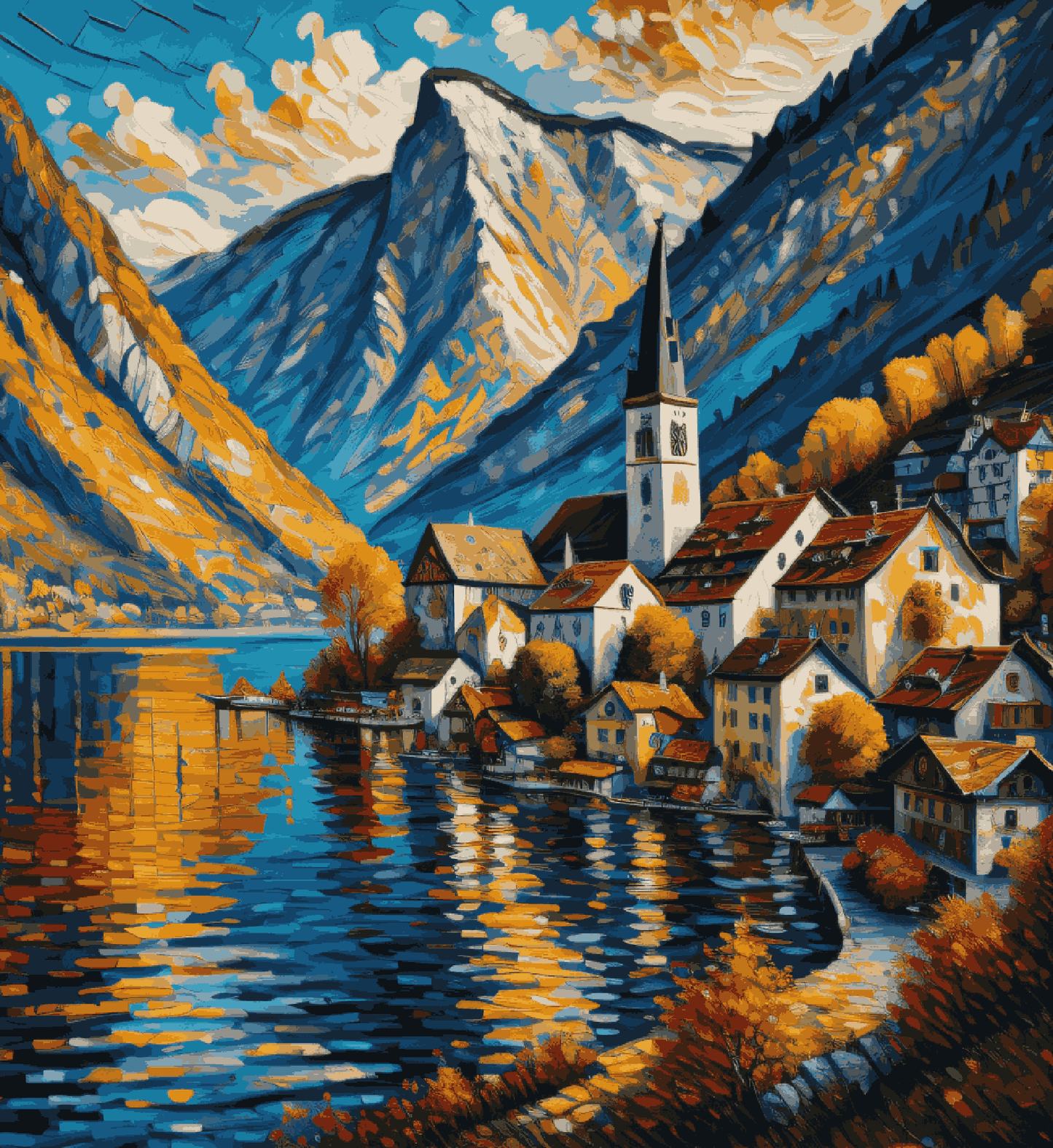 Houses in Blue Ornage Theme