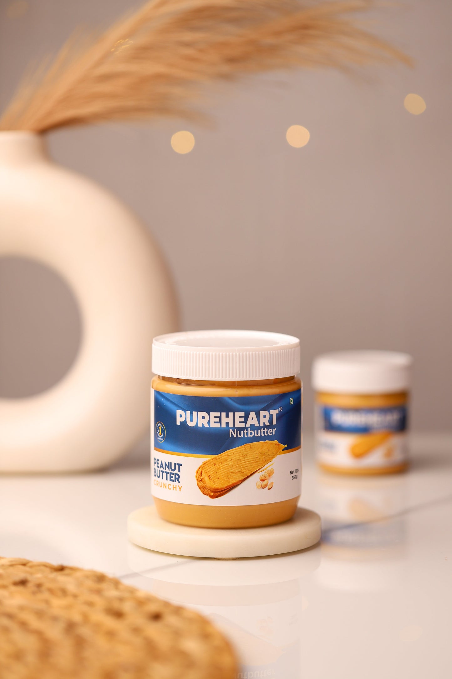 Pureheart Nutbutter Natural Peanut Butter | Crunchy | High Protein, Zero Trans Fats| Premium Roasted Peanut Crunchy Nut Butter Spread | Perfect for Fitness and Healthy Snacking