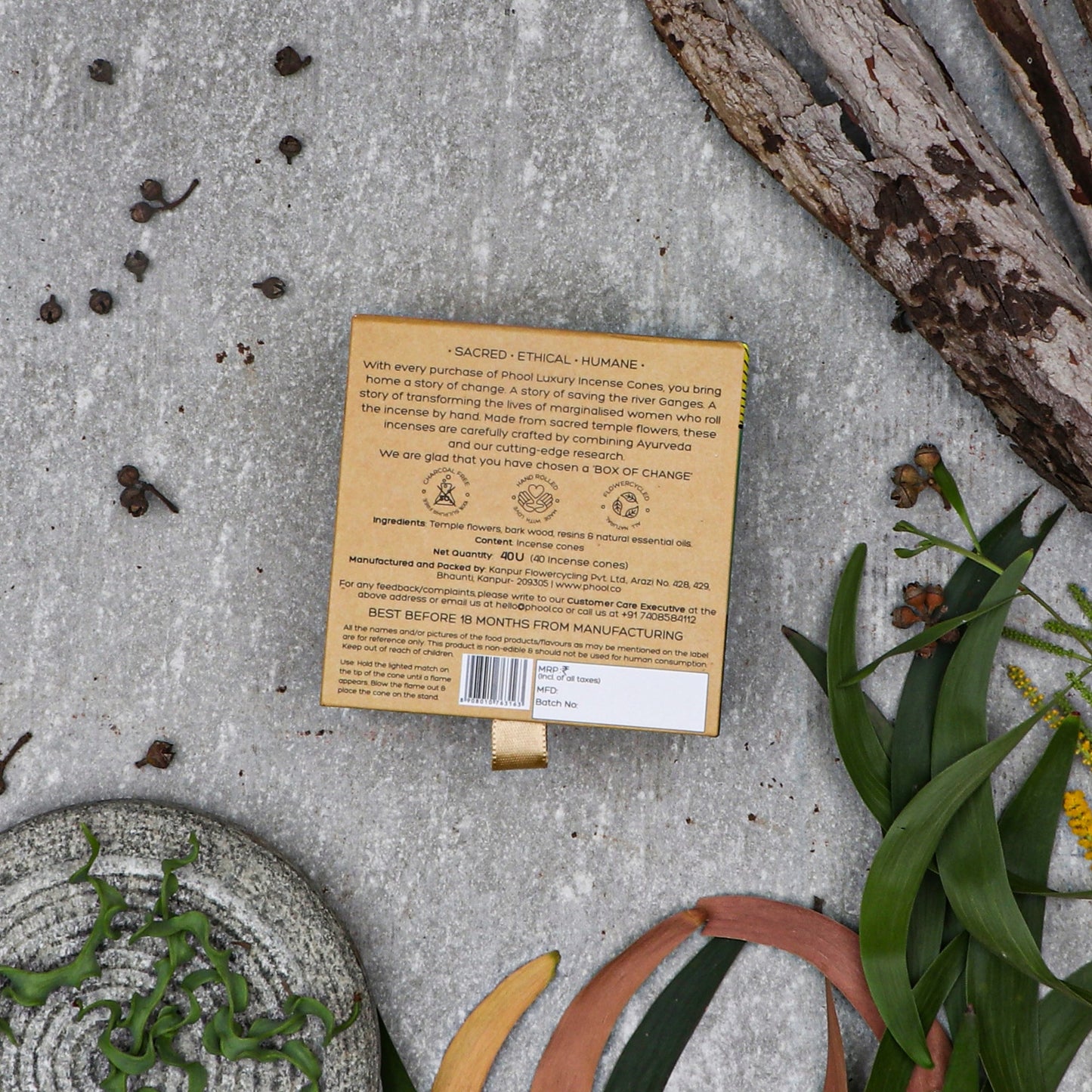 Phool Natural Incense Cones Eucalyptus Bundle Packs