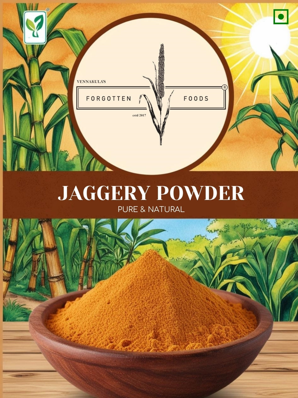 Desi Jaggery Powder – 100% Natural and Unrefined Sweetener, Packed with Nutrients, 1kg