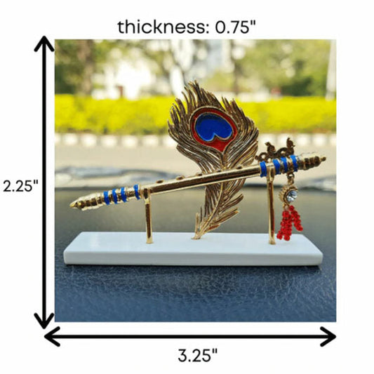 Svastika Lord Krishna’s Flute & Feather Idol for Car Dashboard