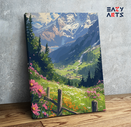Alpine Meadow Blossoms Paint by Numbers Kit