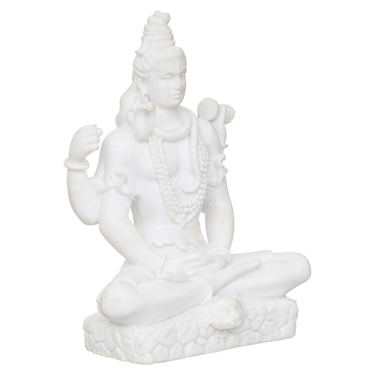 Handicraft Marble dust Lord Shiv ji Statue for Pooja, Car Dashboard I Shiva Idol I Bholenath I Mahakal I Adiyogi Statue I Office Table