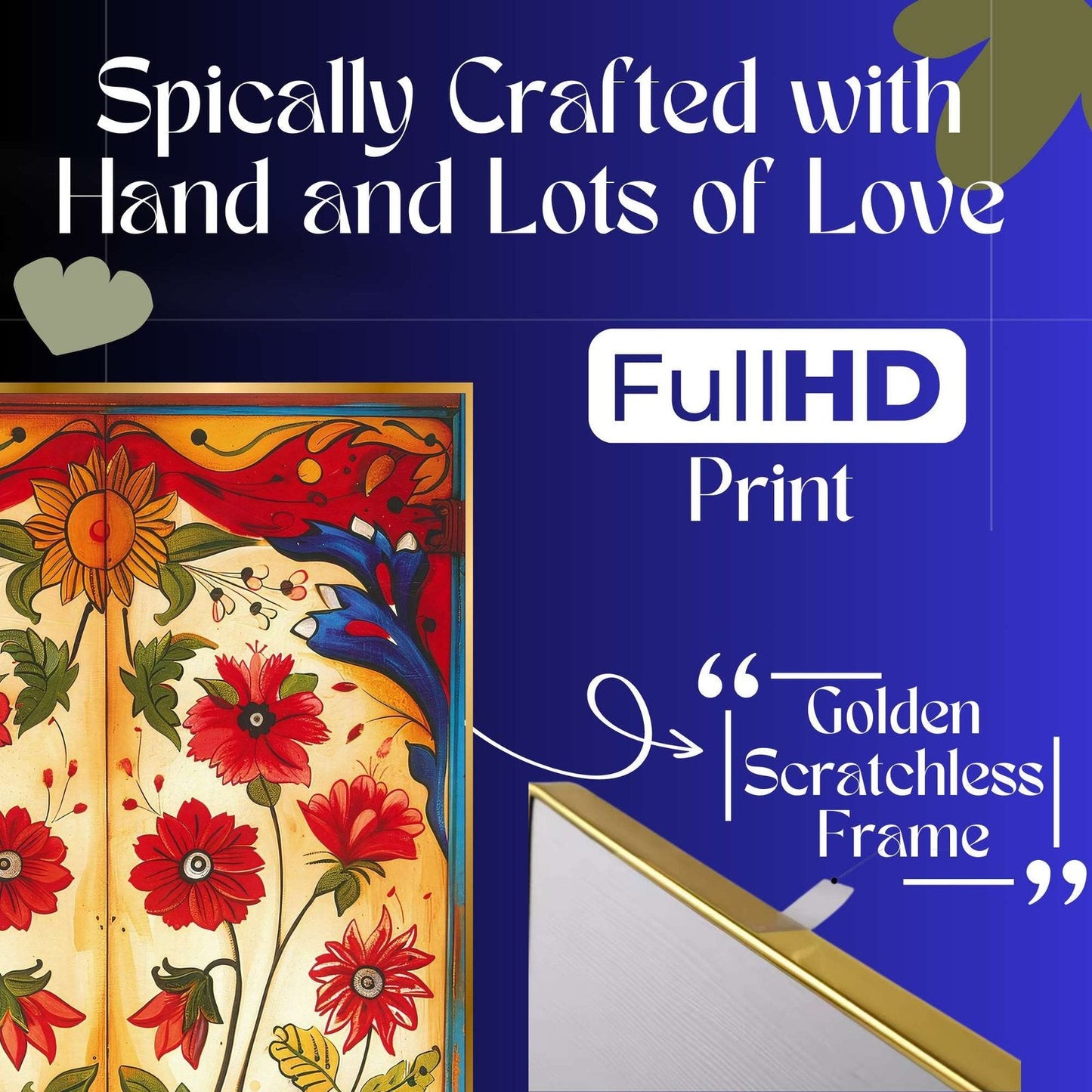 Set of Four Wall Paintings for Wall Dacoration Golden Framed Wall Paintings for Living Room & Bedroom Wall Art for Home Decoration & Office Wall Décor (13×10 inch CH-GD4-5)