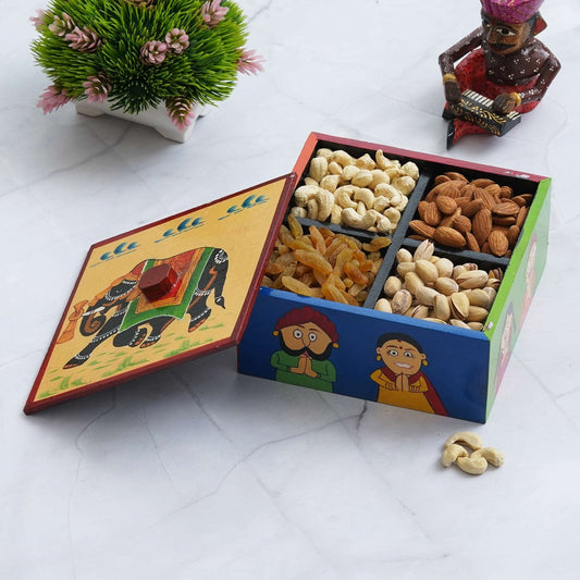 Handcrafted Wooden Dry Fruit Box: Elegant Storage for Healthy Treats