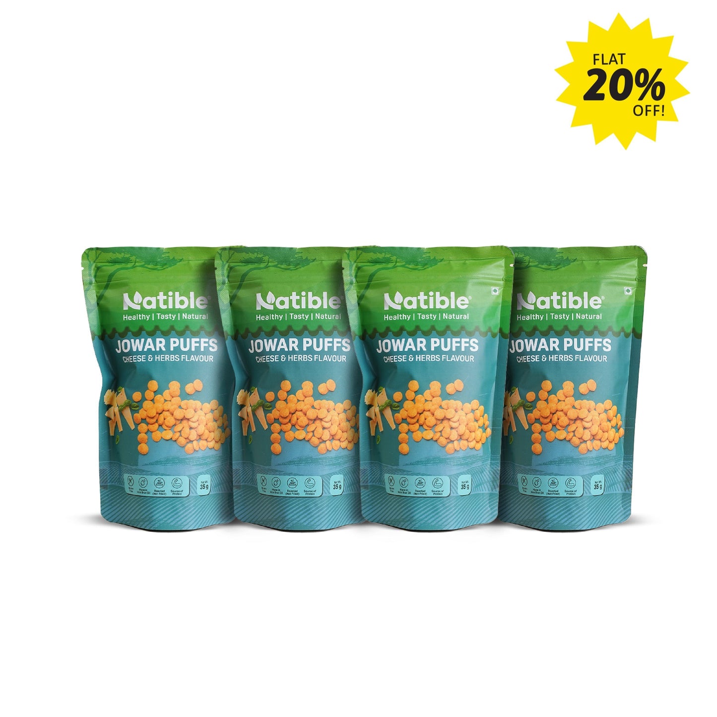 Combo Pack of 4 - Small Pack of Jowar Puffs