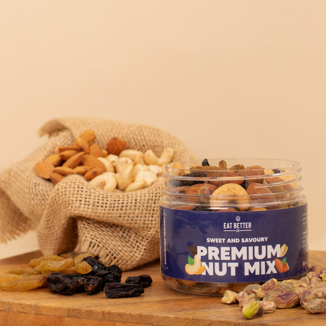 Premium Nut Mix - Jumbo Nuts & Raisins - Roasted & Spiced