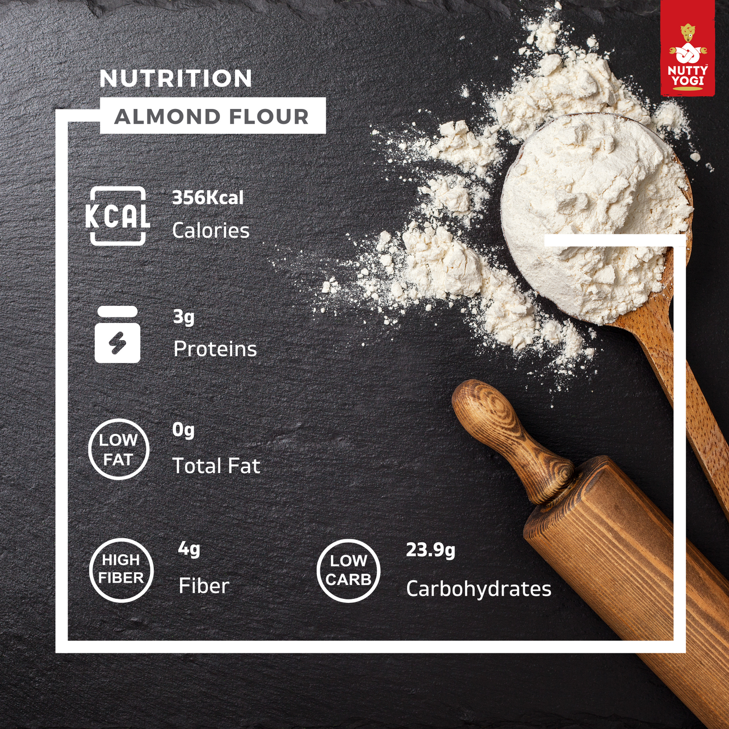 Nutty Yogi Natural Almond Flour (Gluten-Free, Low-carb, Un blanched)