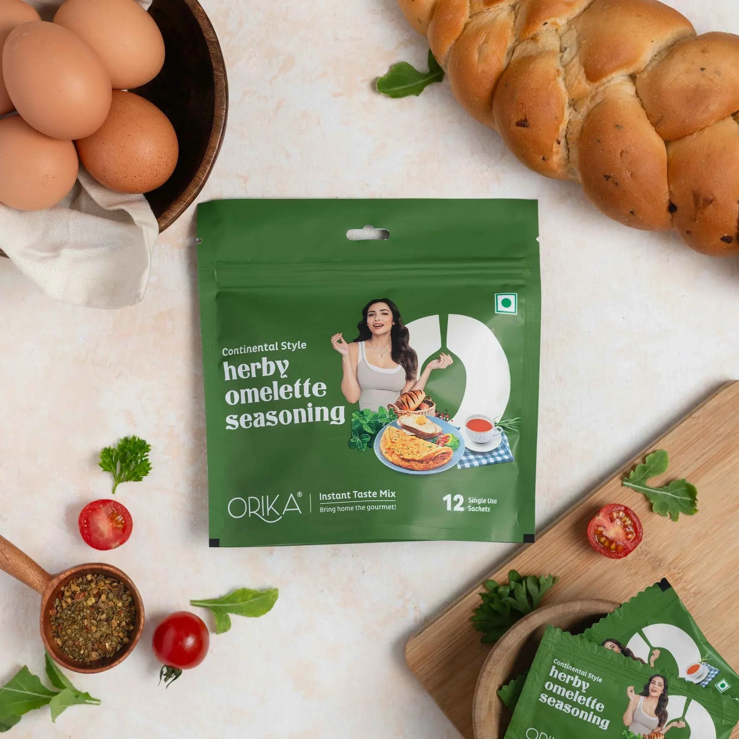 Continental Style Herby Omelette Seasoning-12 single use sachets