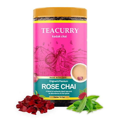 Rose Chai - 100% Natural Rose Flavoured Chai Tea for Skin Glow | With Real Rose