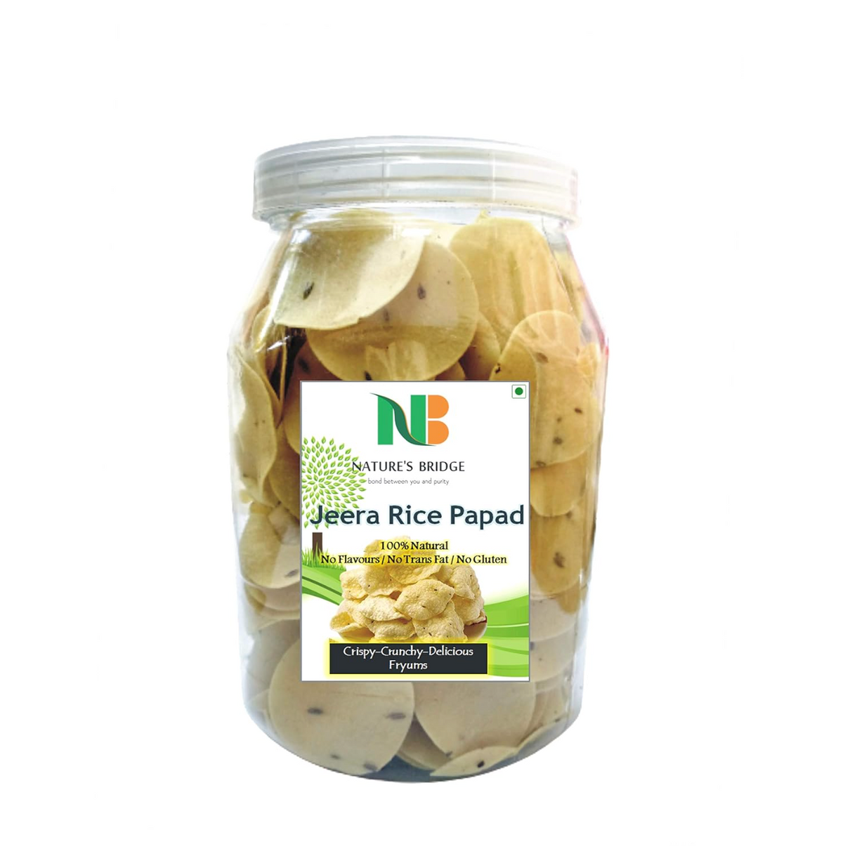 Nature's Bridge Special Jeera Rice Papad Homemade Rice Papad