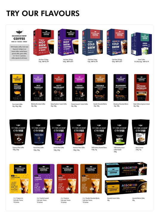 Colombain Brew Arabica French Press Coffee Powder, Dark Roast Strong, 100g (Make Hot or Cold Brew)