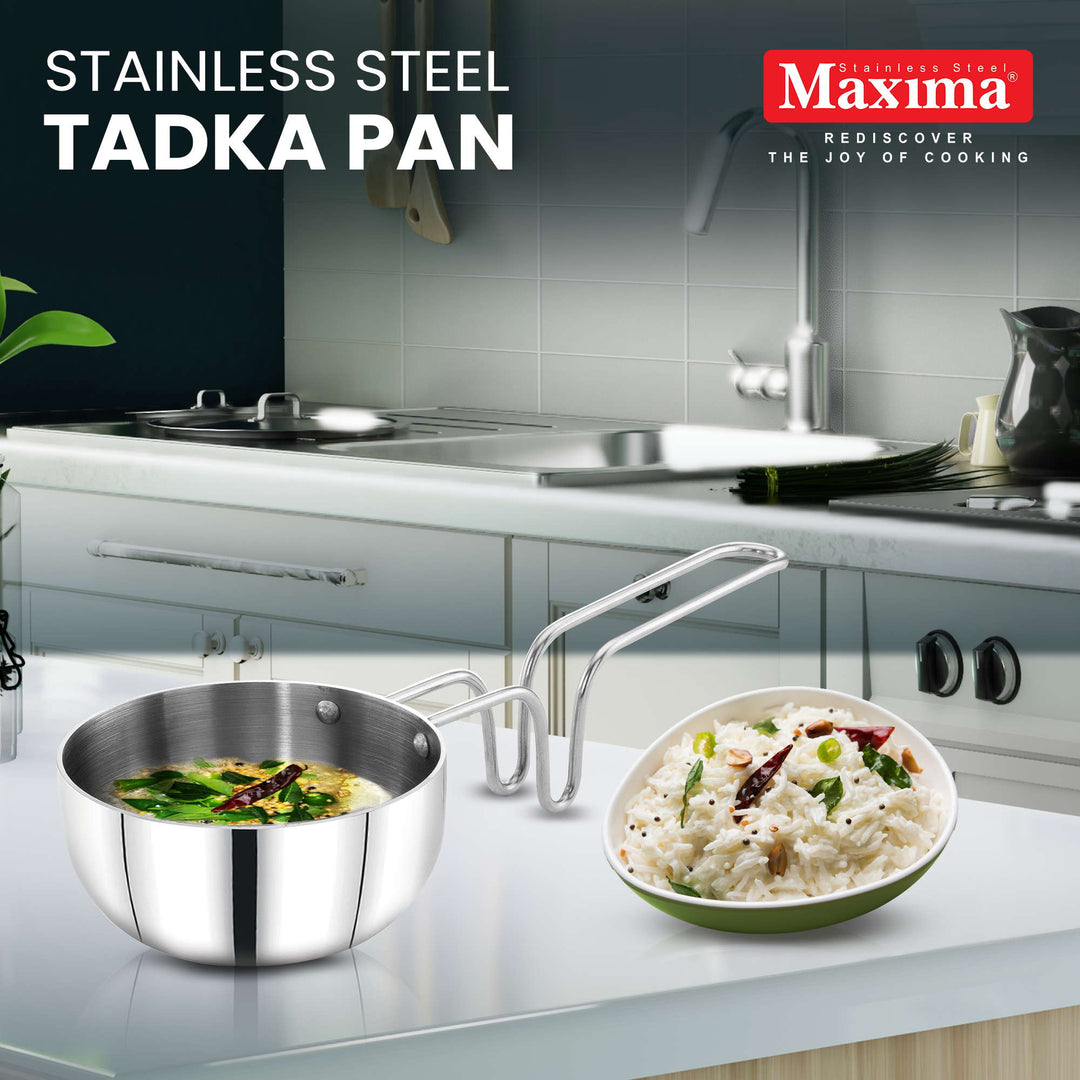 Maxima Stainless Steel Tadka Pan 12cm - 136 gms