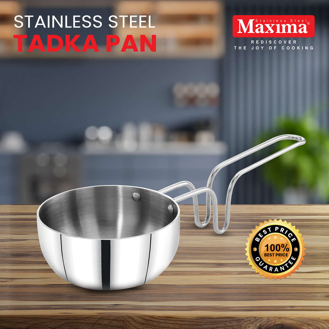 Maxima Stainless Steel Tadka Pan 12cm - 136 gms