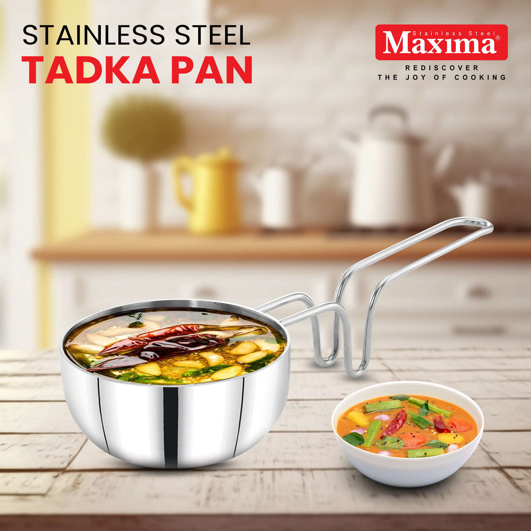 Maxima Stainless Steel Tadka Pan 12cm - 136 gms