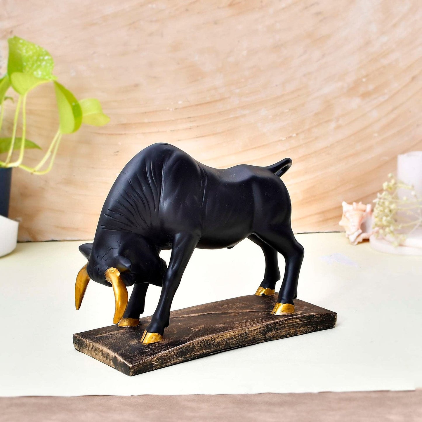 Antique Geometric Statue Bull Sculpture