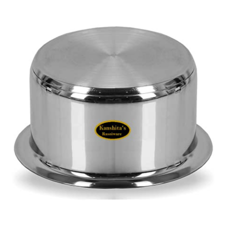 Kanshitas Rasoiware Stainless Steel Induction Bottom Patila Tope Pot Induction & Gas Stove 5 Liter