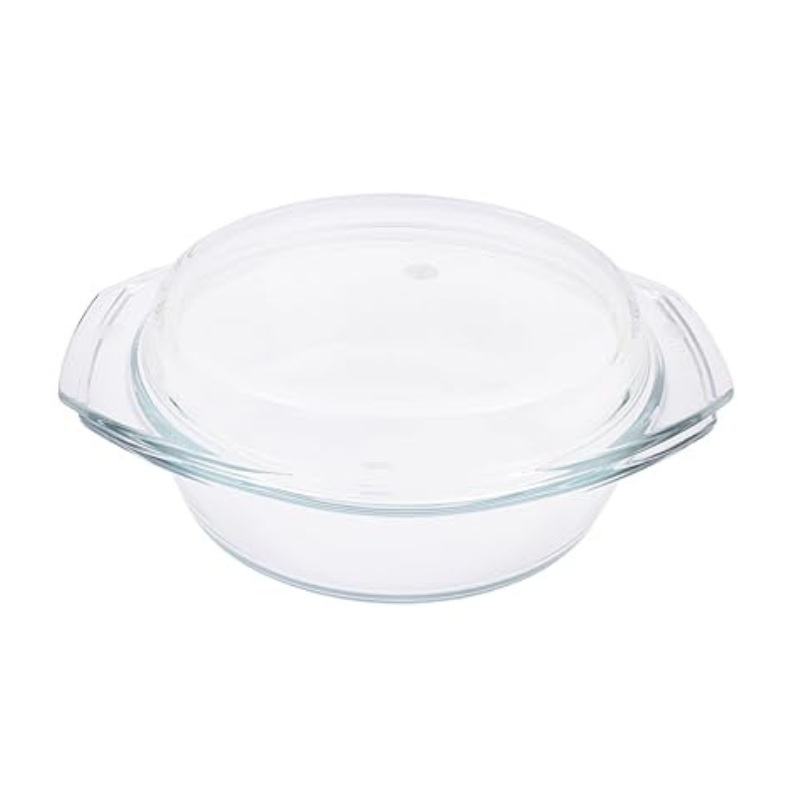 Borosil Glass Casserole Oven and Microwave Safe Serving Bowl With Glass Lid | 700ml | Transparent