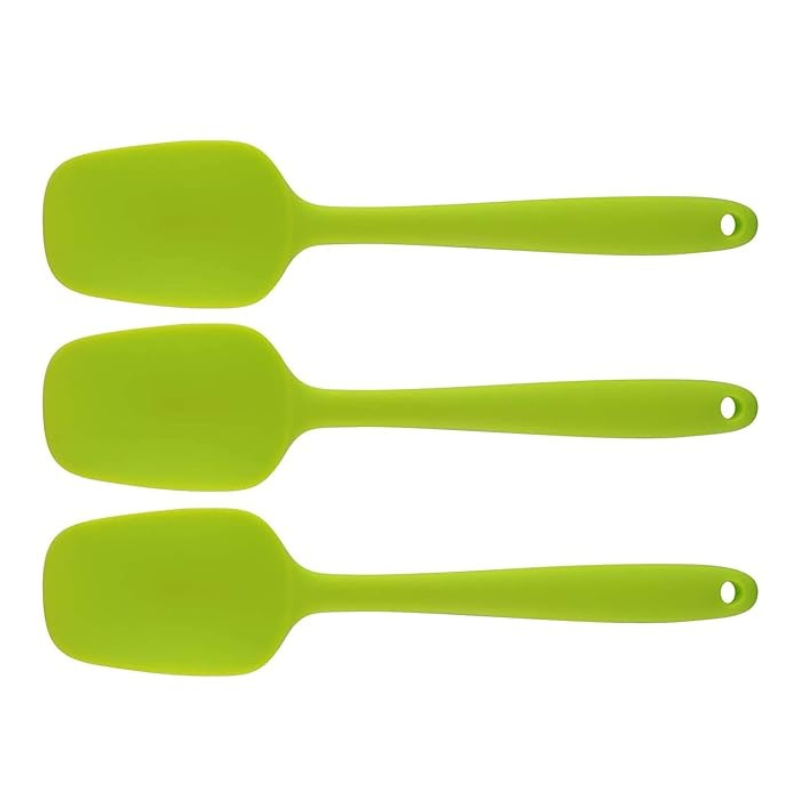 P-Plus International Heat-Resistant Baking Set Spoon Set & Spatulas for nonstick Set Green Set of 3