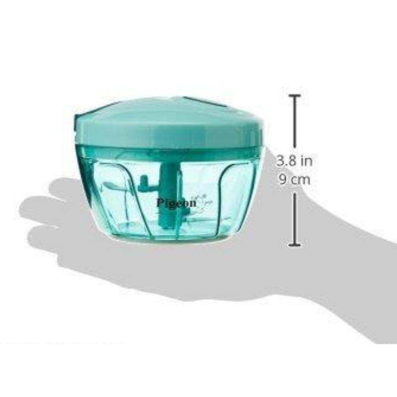 Pigeon by Stoverkraft Handy Mini Plastic Chopper With 3 Blades | Green |for Vegetable