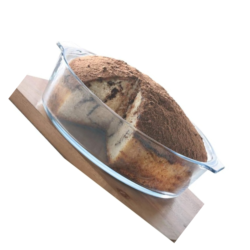 Borosil Glass Cake Dish | 1.2 Litres | Transparent