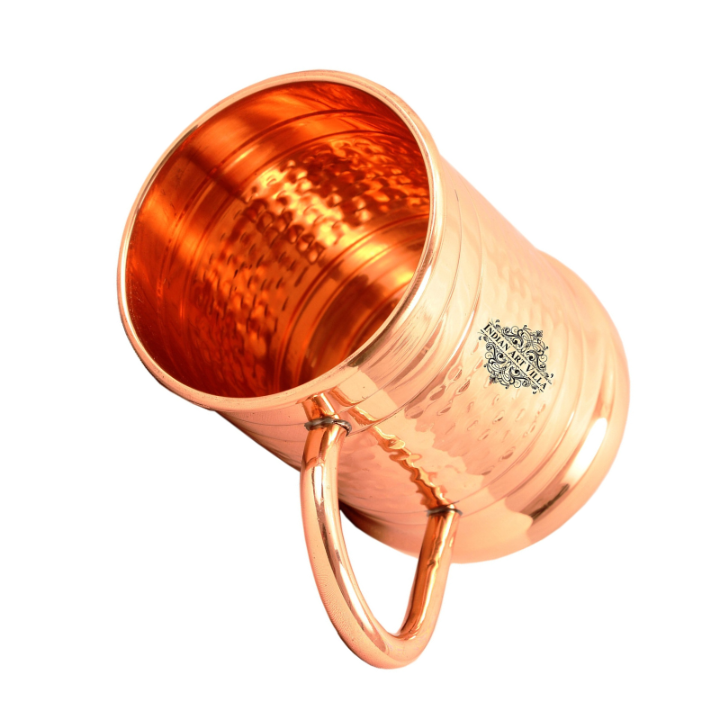 Indian Art Villa Hammered Pure Copper Big Moscow Mule Mug Cup | 600 ml
