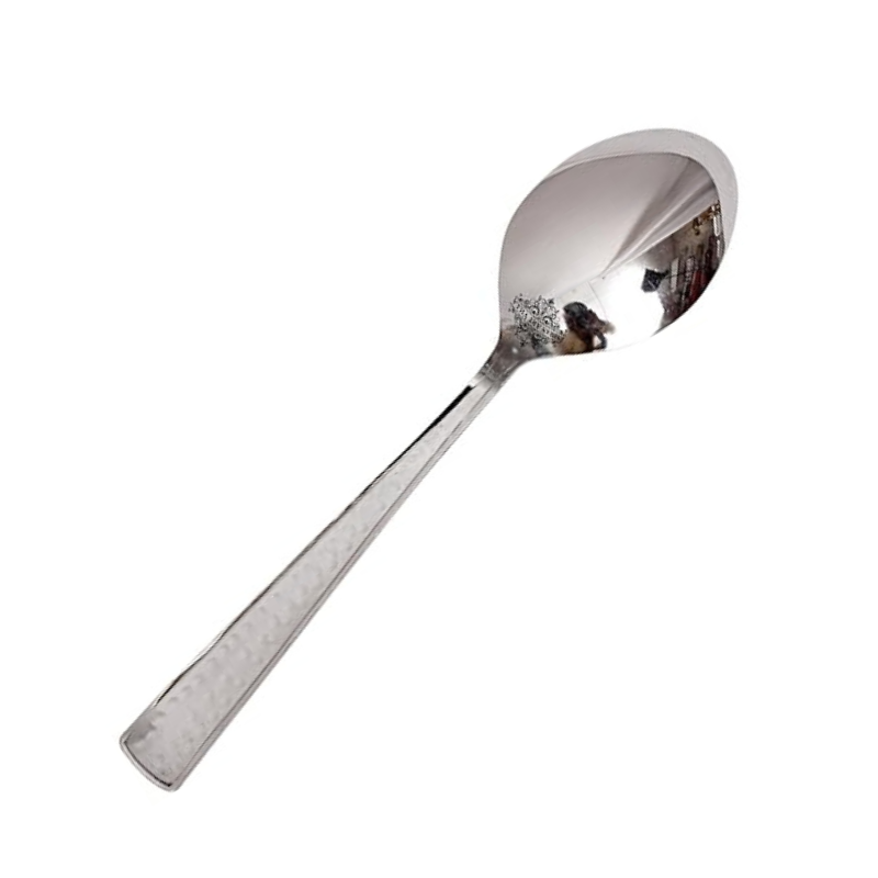 IndianArtVilla Handmade Hammered Stainless Steel Dessert Spoon Cutlery, 1 Pieces
