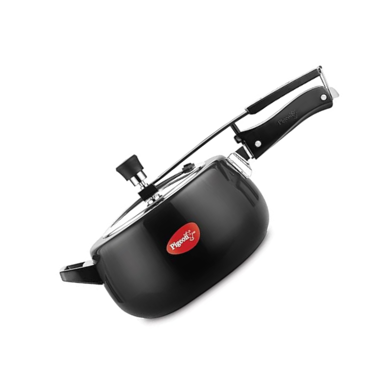 Pigeon by Stovekraft Amelia 5 Ltrs Amelia Induction Base Aluminium Inner Lid Pressure Cooker, 5 Litres, Black