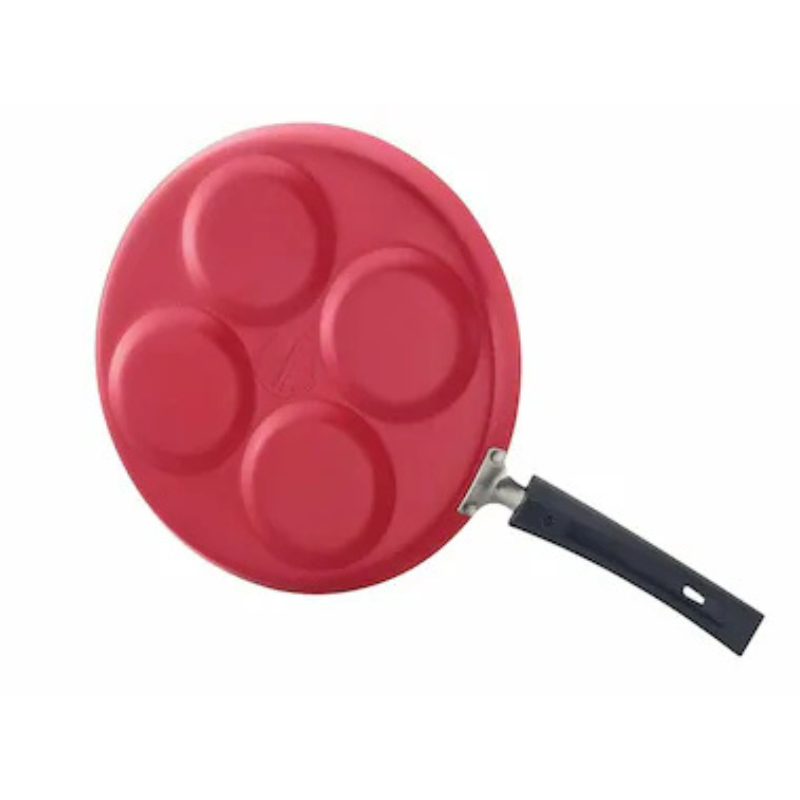 Sowbaghya Non Stick Uttappam Tawa(4Pits) Red 4 Cavities Thickness 3.2 mm Dia 305 mm