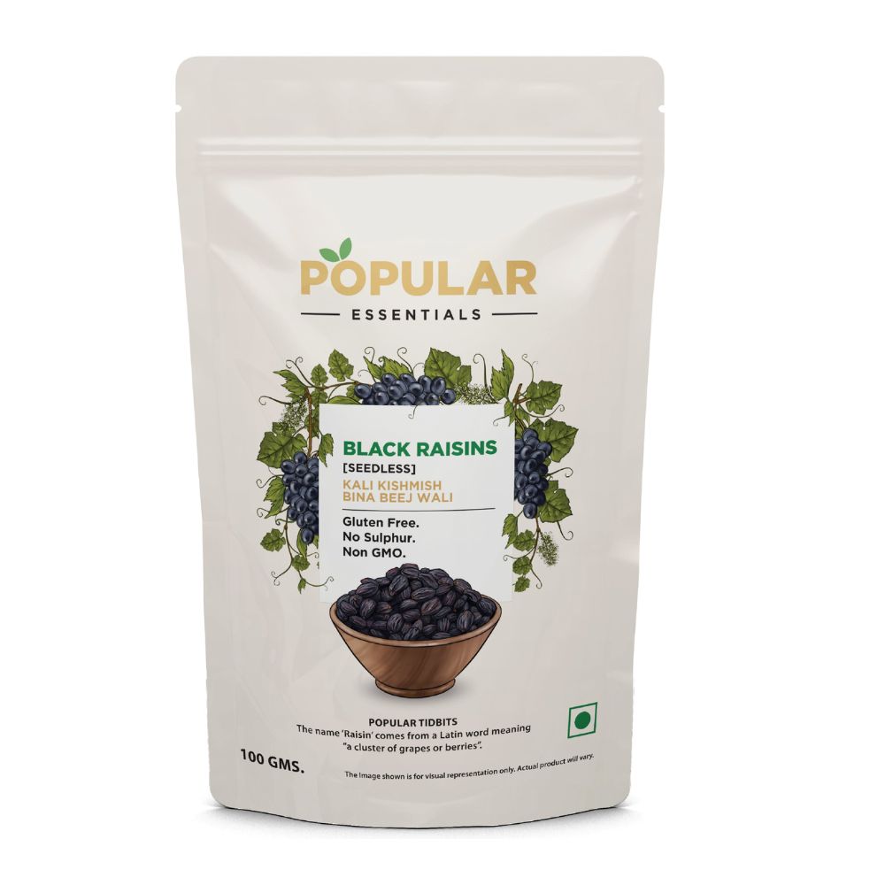 Popular Foods Essentials Afghani Black Seedless Raisins - Kishmish