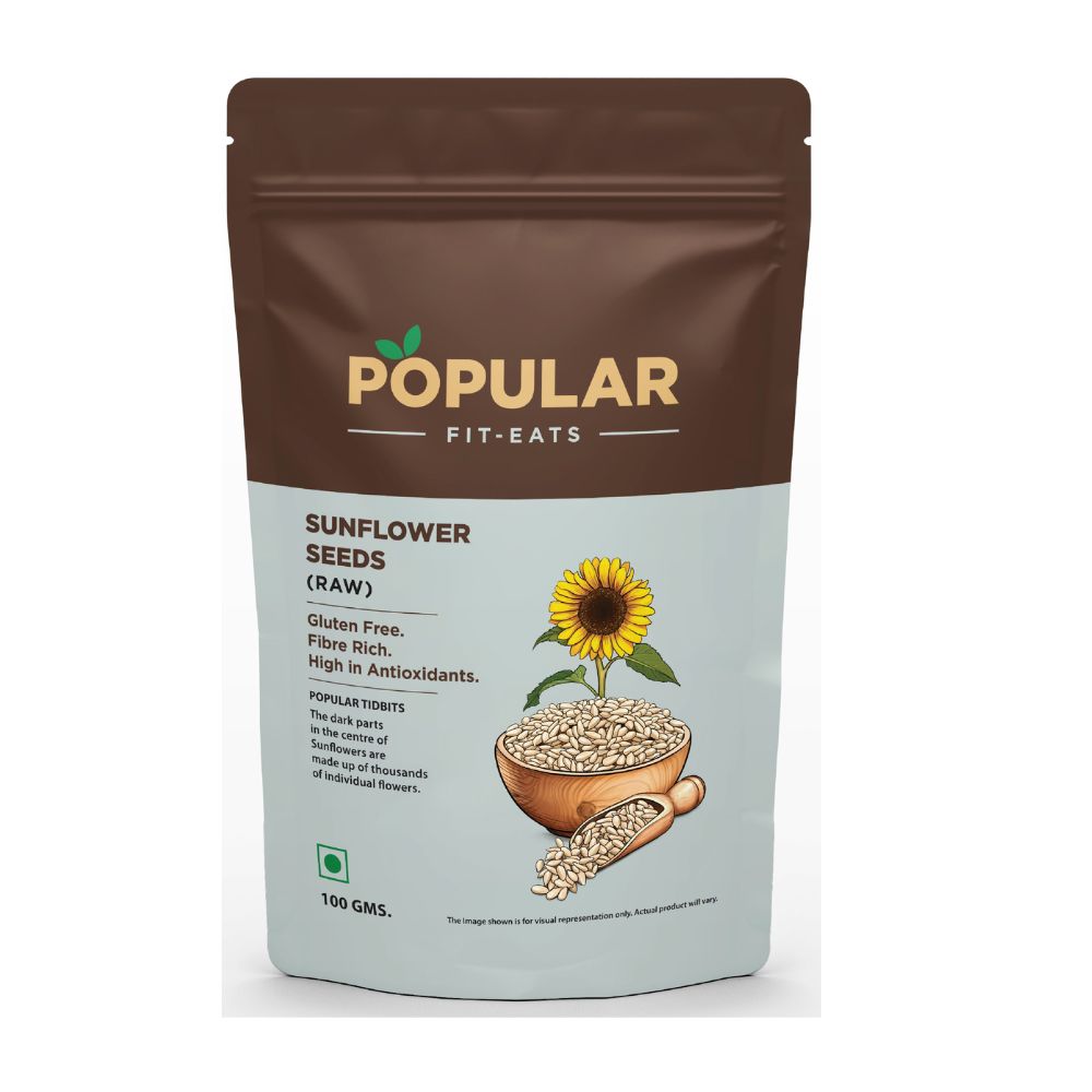 Popular Foods Fit Eats Sunflower Seeds - Raw - 100 gms (Pack of 2)