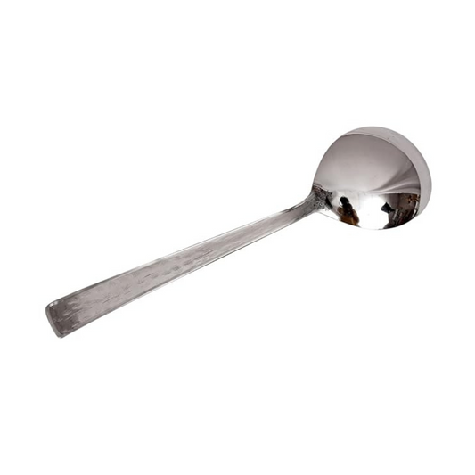 Indian Art Villa Handmade Hammered Stainless Steel Soup Spoon Cutlery Set, 2 Pieces