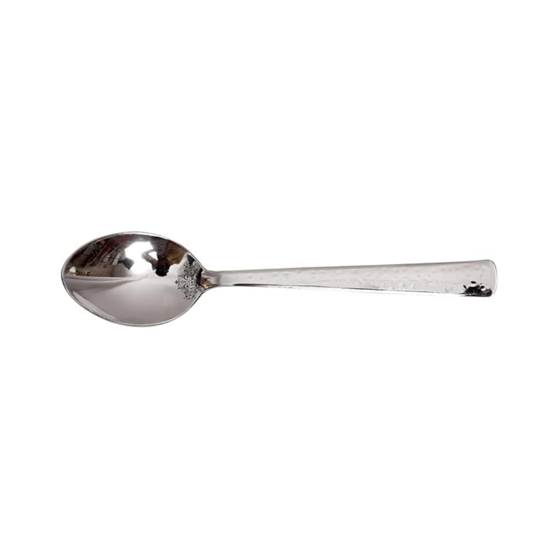 IndianArtVilla Handmade Hammered Stainless Steel Baby Spoon Cutlery Set, 4 Pieces