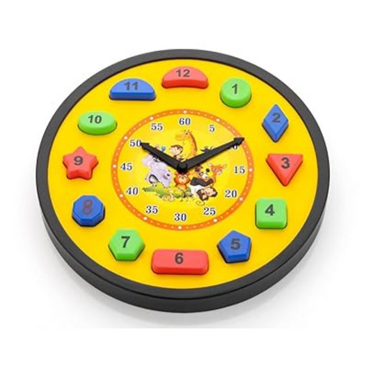 Zudo Toys Zudo Plastic Early Educational Teaching Clock Toy Colour Yellow
