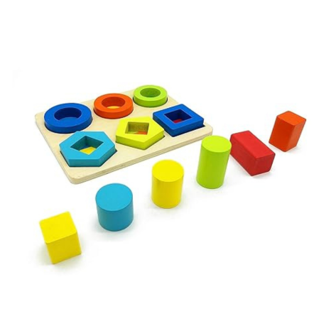 Webby Wooden Color & Shape Sorter Puzzle Blocks Toy for Kids