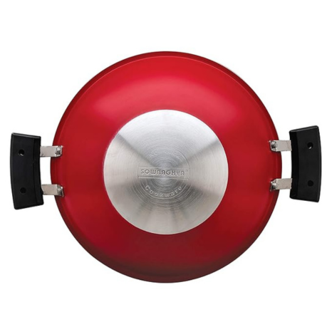 Sowbaghya Non Stick Aluminium Deep Appakadai (Aluminium, 2.6 Mm Thickness) Red