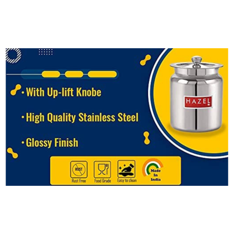 Hazel Stainless Steel Oil and Ghee Air Tight Container 1100 ml Oil Pot Container for Kitchen Storage