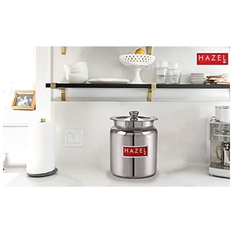 Hazel Stainless Steel Oil and Ghee Air Tight Container 1100 ml Oil Pot Container for Kitchen Storage