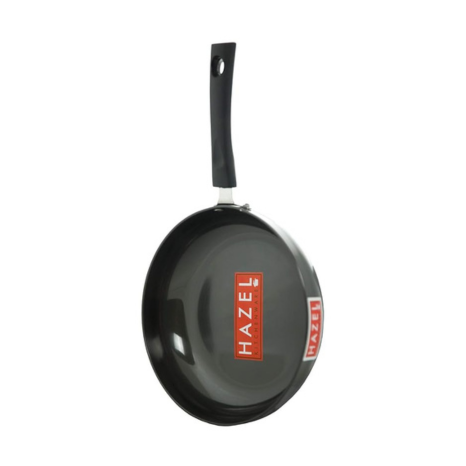 Hazel 3 mm Hard Anodised Frying Pan Aluminium Anodized Fry Pan Induction Base 1750 ml 22 cm Black