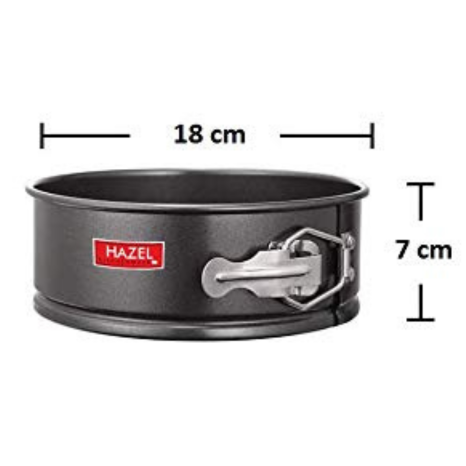 Hazel Round Aluminium Cake Mould Teflon Coated Microwave Oven Safe Baking Cake Pan 18 cm