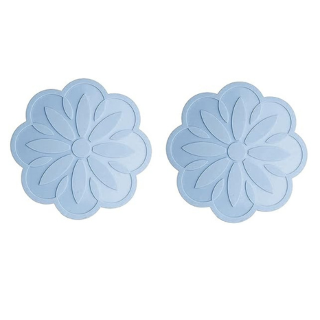 P-Plus International Big Round Silicone Trivets Mats for Hot Dishes and Hot Pots Blue (Pack of 2)