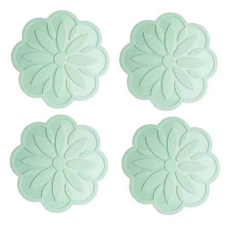 P-Plus International Set Silicone Pot Holders Mat Jar Opener Spoon Rest Kitchen (Pack of 4 Green)
