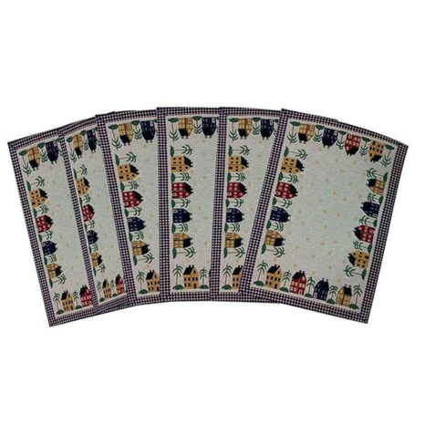 Galaxy Home Decor Fabric Dining Table Runner with 6 Mats Hut