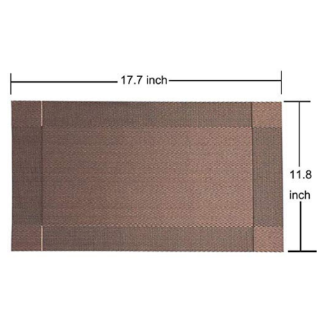 P-Plus International Washable PVC Vinyl Heat Resistant Dinner Table Mats Placement Set of 2 (Brown)