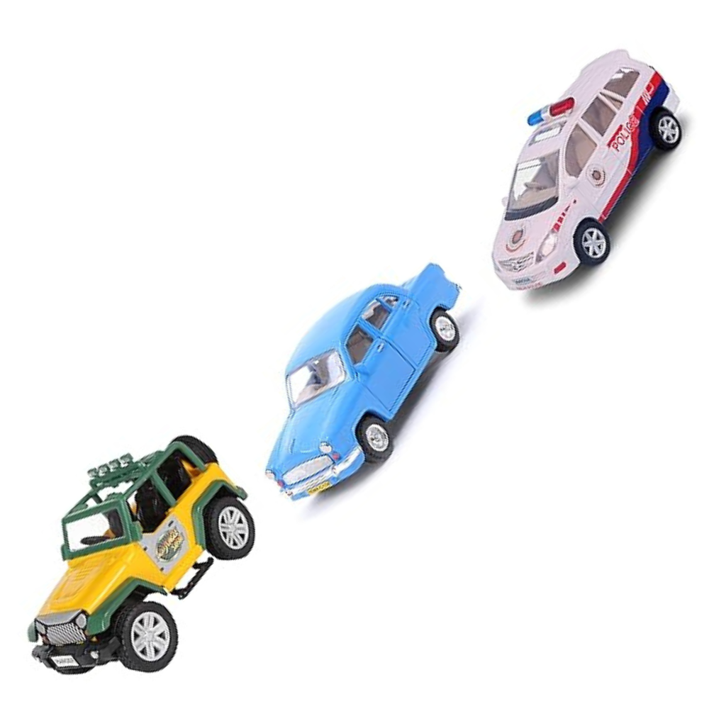 Centy Toys Police Car Ambassador Car and Safari Pull Back Vehicle Multicolor