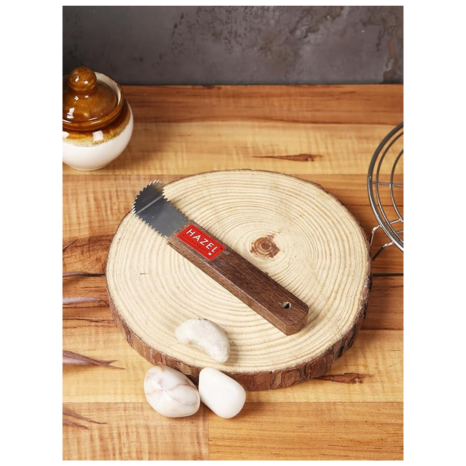 Hazel Stainless Steel Coconut Grater Chirava Coconut Scraper Manual Wooden Handle