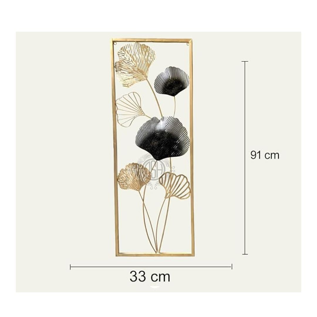 DSH Crafting Your Curiosity Metal Wall Art Wall Sculpture Set of-2 Multicolor Leaf Wall Art Fan Frame