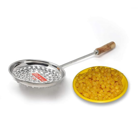 Hazel Boondi Maker Stainless Steel Centimeters Multipurpose Jhara for Boondi Small And Medium