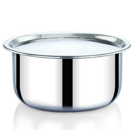 Praylady Stainless Steel Nexon Series Triply Cooking Pot with Lid Capacity 22 cm 4.0 Liter Silver